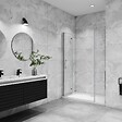 AICA SANITAIRE - AICA porte de douche pivotante 100x195cm porte de douche pliante avec un élément fixe en 6mm verre anticalcaire - vignette
