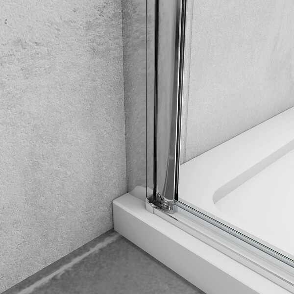 AICA SANITAIRE - AICA porte de douche pivotante 100x195cm porte de douche pliante avec un élément fixe en 6mm verre anticalcaire - large