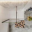 AICA SANITAIRE - Aica Paroi De Douche 120x200cm Paroi De Douche à L'italienne En 8mm Verre Anticalcaire Style Moderne avec barre de fixation extensible noire 73-120cm - vignette