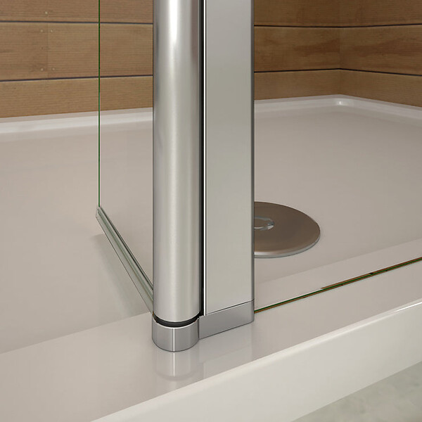 AICA SANITAIRE - Paroi de douche 70+30x200cm avec barre de fixation 73-120cm en carré, verre 8mm anticalcaire, AICA paroi de douche à l'italienne avec retour pivotant 30cm - large