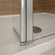 AICA SANITAIRE - Paroi de douche 70+30x200cm avec barre de fixation 73-120cm en carré, verre 8mm anticalcaire, AICA paroi de douche à l'italienne avec retour pivotant 30cm - vignette