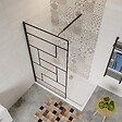 AICA SANITAIRE - Aica Paroi De Douche 90x200cm Paroi De Douche à L'italienne En 8mm Verre Anticalcaire Style Moderne avec barre de fixation extensible noire 73-120cm - vignette
