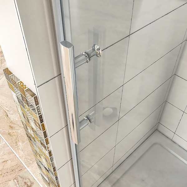 AICA SANITAIRE - AICA Porte de douche pivotante en 6mm verre securit anticalcaire porte de douche 110cm avec 1 élément fixe Hauteur 187cm - large