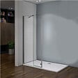 AICA SANITAIRE - Paroi de douche avec retour pivotant 120+40x200cm, charnières, AICA paroi de douche à l'italienne en verre anticalcaire avec barre de fixation 73-120cm en carré - vignette