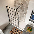AICA SANITAIRE - Aica Paroi De Douche 120x200cm Paroi De Douche à L'italienne En 8mm Verre Anticalcaire Style Moderne Avec Barre De Fixation Extensible Noire 70-120cm - vignette