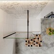 AICA SANITAIRE - Aica Paroi De Douche 120x200cm Paroi De Douche à L'italienne En 8mm Verre Anticalcaire Style Moderne Avec Barre De Fixation Extensible Noire 70-120cm - vignette