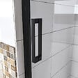 AICA SANITAIRE - AICA porte de douche pivotante 120x185cm porte de douche noire en 6mm verre anticalcaire installation en niche - vignette