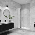 AICA SANITAIRE - AICA porte de douche pivotante 110x185cm en 6mm verre anticalcaire porte de douche pliante avec un élément fixe - vignette