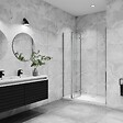 AICA SANITAIRE - AICA porte de douche pivotante 110x185cm en 6mm verre anticalcaire porte de douche pliante avec un élément fixe - vignette