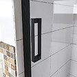 AICA SANITAIRE - AICA porte de douche pivotante 90x185cm porte de douche noire en 6mm verre anticalcaire installation en niche - vignette