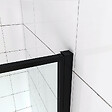 AICA SANITAIRE - AICA porte de douche pivotante 90x185cm porte de douche noire en 6mm verre anticalcaire installation en niche - vignette