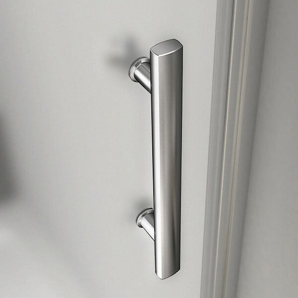 AICA SANITAIRE - AICA porte de douche pivotante 100x185cm en niche en verre bande central dépoli anticalcaire Installation à Gauche - large