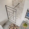 AICA SANITAIRE - Aica Paroi De Douche 100x200cm Paroi De Douche à L'italienne En 8mm Verre Anticalcaire Style Moderne avec barre de fixation extensible noire 73-120cm - vignette