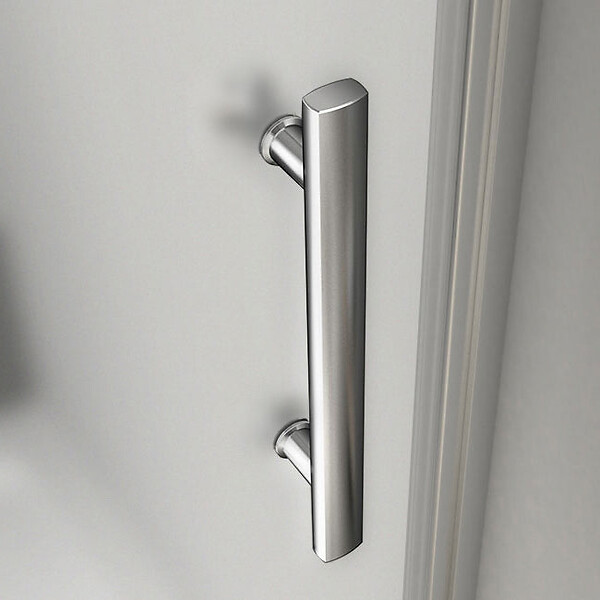 AICA SANITAIRE - AICA porte de douche pivotante 80x185cm en niche en verre bande central dépoli anticalcaire Installation à Gauche - large