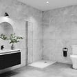 AICA SANITAIRE - Paroi de douche italienne pivotante 55x200cm, AICA paroi de douche retour pivotant mural en verre 6mm anticalcaire, profilé chromé - vignette