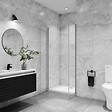 AICA SANITAIRE - AICA porte de douche battante 110x180cm profilé blanc en 5mm verre anticalcaire porte de douche Hauteur 180cm Installation en niche - vignette