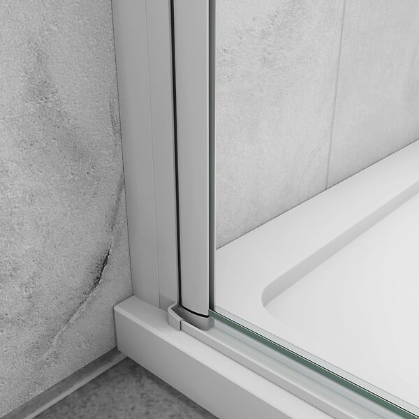 AICA SANITAIRE - AICA porte de douche battante 110x180cm profilé blanc en 5mm verre anticalcaire porte de douche Hauteur 180cm Installation en niche - large