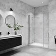AICA SANITAIRE - AICA porte de douche pivotante 110x185cm porte de douche pliante avec un élément fixe en 6mm verre anticalcaire - vignette