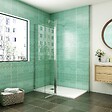 AICA SANITAIRE - AICA paroi de douche 70x200cm avec retour pivotant 50x200cm en 8mm verre securit, paroi de douche à l'italienne avec une barre de fixation carrée 90cm - vignette