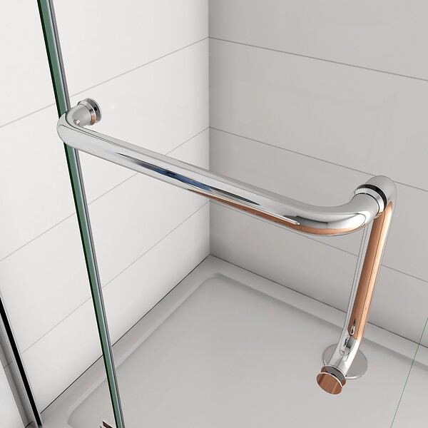 AICA SANITAIRE - AICA Paroi de douche pivotante 117cm en verre anticalcaire paroi de douche hauteur 190cm, porte-serviette - large
