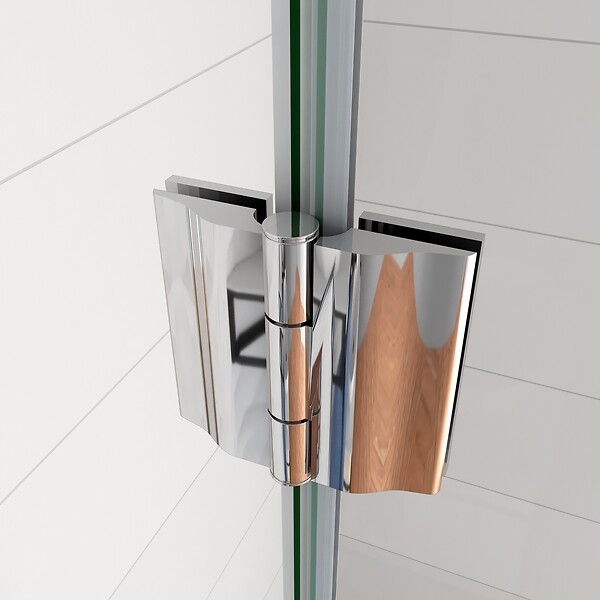 AICA SANITAIRE - AICA Paroi de douche pivotante 117cm en verre anticalcaire paroi de douche hauteur 190cm, porte-serviette - large