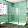 AICA SANITAIRE - AICA paroi de douche 120x200cm avec retour pivotant 50x200cm en 8mm verre securit, paroi de douche à l'italienne avec une barre de fixation carrée 140cm - vignette