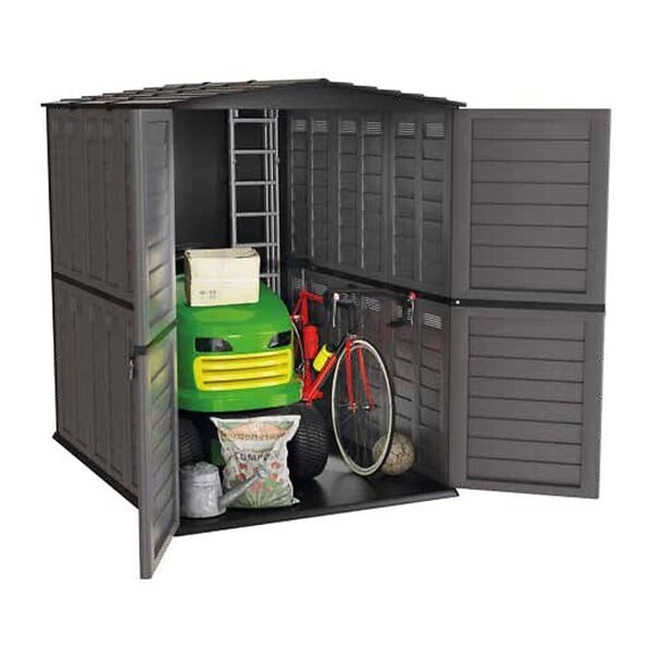 ARTPLAST - Abri de Jardin Extérieur Gris Anthracite - Polypropylène 151x146x200 - Cabane de jardin avec planché intégré ARTPLAST - large