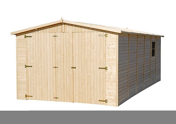 TIMBELA - TIMBELA M102 - GARAGE en bois Naturel - H222xL616xl324 cm / 18 m² - large