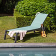 HAPPY GARDEN - Bain de soleil BARBADOS en textilène vert d'eau - aluminium anthracite - vignette