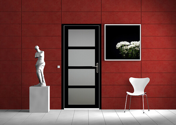 GD MENUISERIES - Bloc Porte Telia Noir Vitrée H204 x L83 cm Côte Tableau P.Gauche - large