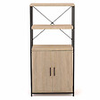 ID MARKET - Buffet haut 2 portes H. 125 cm DETROIT avec étagères design industriel - vignette
