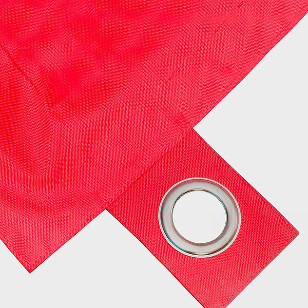 OVIALA - Housse vide de coussin de sol polyester rouge 180 x 145 cm - Solys - large