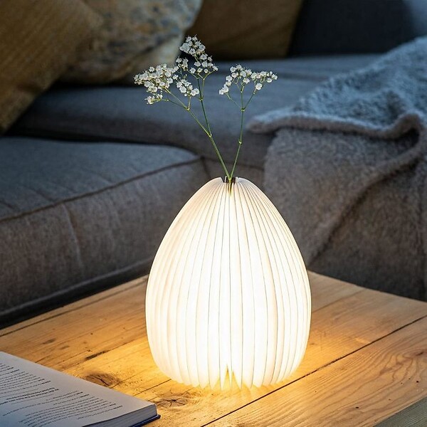 GINGKO - Lampe Smart Vase Gingko - bambou - rechargeable - large