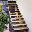 VINUOVO - BERLIN Escalier extérieur bois 16 marches H 275cm L-120cm fermé - vignette
