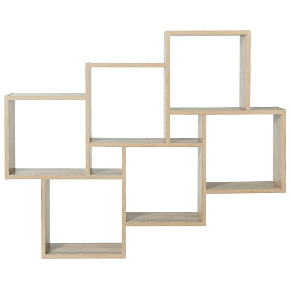 ID MARKET - Etagère murale double position LUCAS bois façon hêtre - large