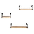 ID MARKET - Lot de 3 étagères murales LILY bois et métal design industriel - vignette