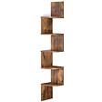ID MARKET - Etagère murale d'angle ISA 5 niveaux façon bois vieilli - vignette