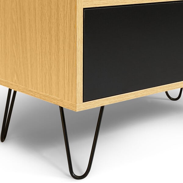 ID MARKET - Commode 6 tiroirs vintage NOEMI 110 cm bois pied épingle - large