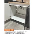 CUISINEANDCIE - Cuisineandcie - Meuble sous-évier Eco Gris Brillant 2 portes L 80 cm - vignette