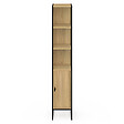 ID MARKET - Meuble colonne salle de bain DETROIT 1 porte avec miroir et étagères design industriel - vignette