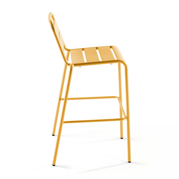 OVIALA - Chaise haute de jardin en métal jaune - Palavas - large