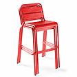 OVIALA - Chaise haute de jardin en métal rouge - Palavas - vignette