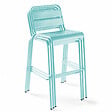 OVIALA - Chaise haute de jardin en métal turquoise - Palavas - vignette
