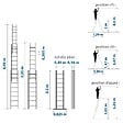 HOSTRÃ–M - Echelle transformable 3 plans StablePro 3x8 marches aluminium extensible coulissante, 6 positions, hauteur travail max 5,05m, garantie 5 ans, Hostrom - vignette