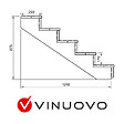 VINUOVO - BERLIN Escalier extérieur bois 5 marches H 88cm L-140cm - avec contre marche - vignette