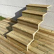 VINUOVO - BERLIN Escalier extérieur bois 5 marches H 88cm L-80cm - avec contre marche - vignette