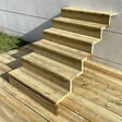 VINUOVO - BERLIN Escalier extérieur bois 6 marches H 105cm L-100cm - avec contre marche - vignette