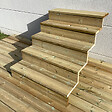 VINUOVO - BERLIN Escalier extérieur bois 5 marches H 88cm L-100cm - avec contre marche - vignette