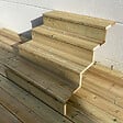 VINUOVO - BERLIN Escalier extérieur bois 4 marches H 71cm L-100cm - avec contre marche - vignette