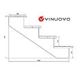 VINUOVO - BERLIN Escalier extérieur bois 4 marches H 71cm L-100cm - avec contre marche - vignette